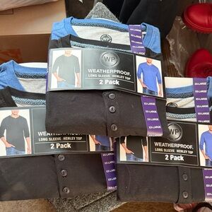 (Lot Of 3) Mens Weatherproof Long Sleeve Henley Top Nwt
